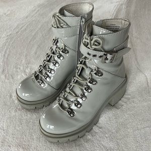 RARE! Jeffrey Campbell - Czech Check Platform Combat Lace Up Boots